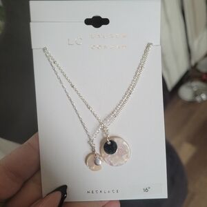 LC Lauren Conrad Silver and Pink Necklace Set